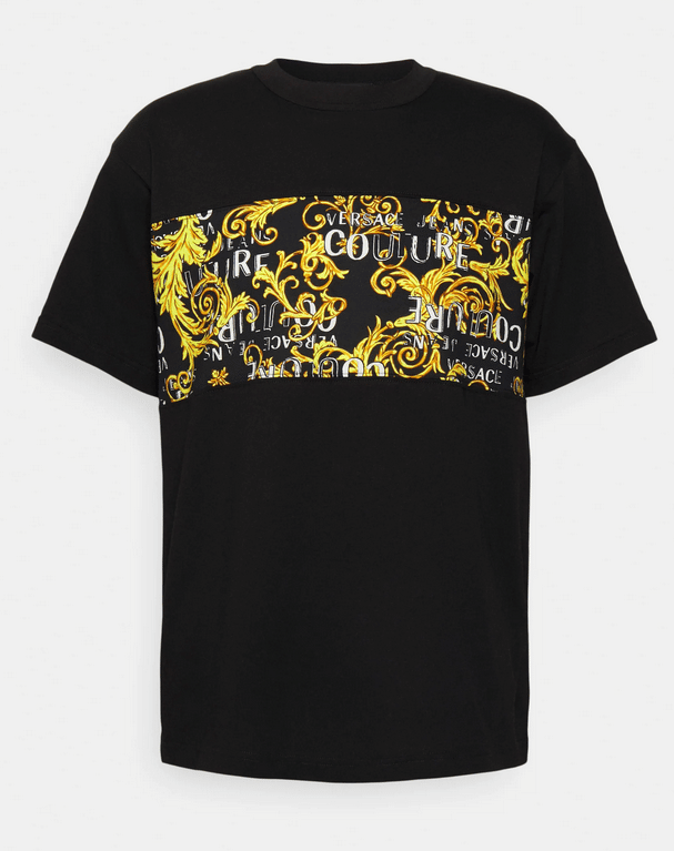 t-shirt bande baroque noir