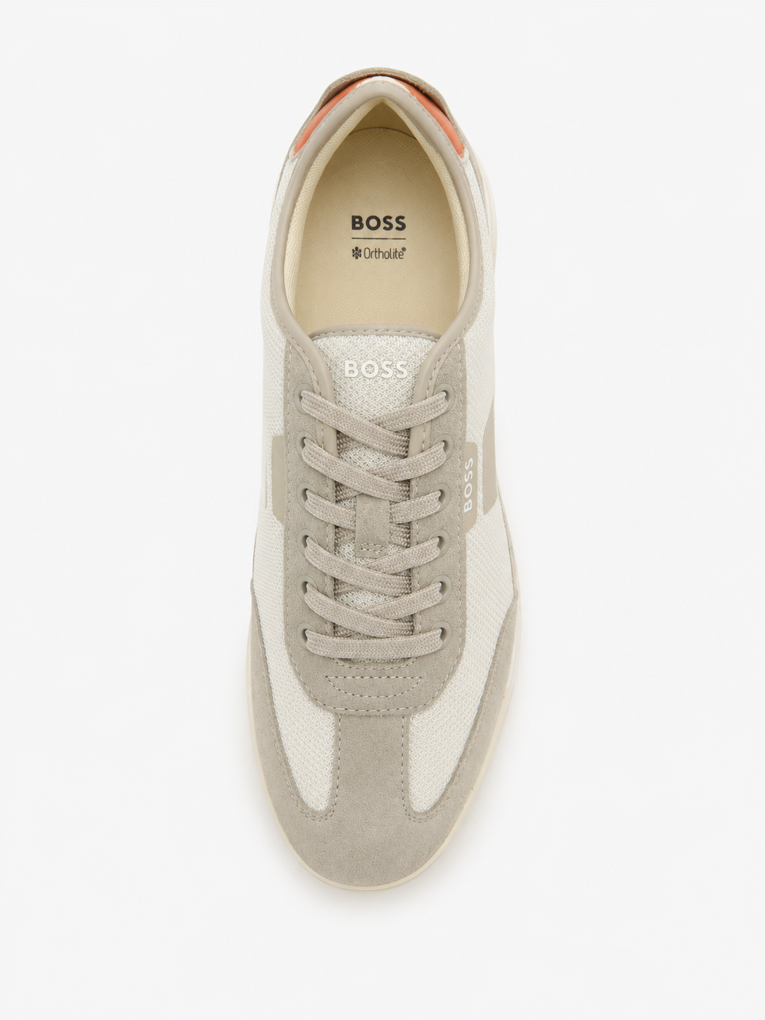 Sneakers Boss beige homme vue dessus