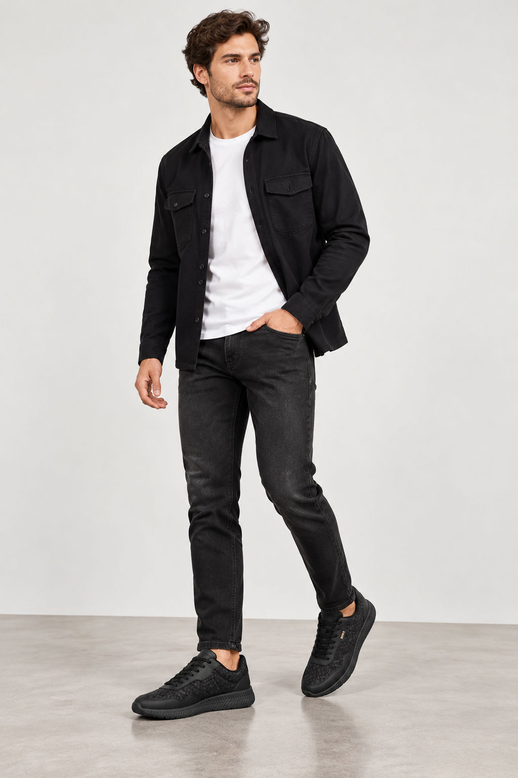 Baskets Boss Tittanium Runn Homme Noire