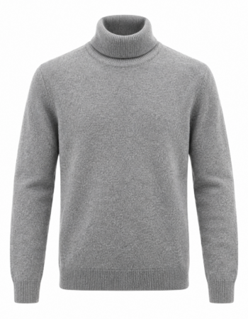 Pull Col Roulé Boss Homme Gris